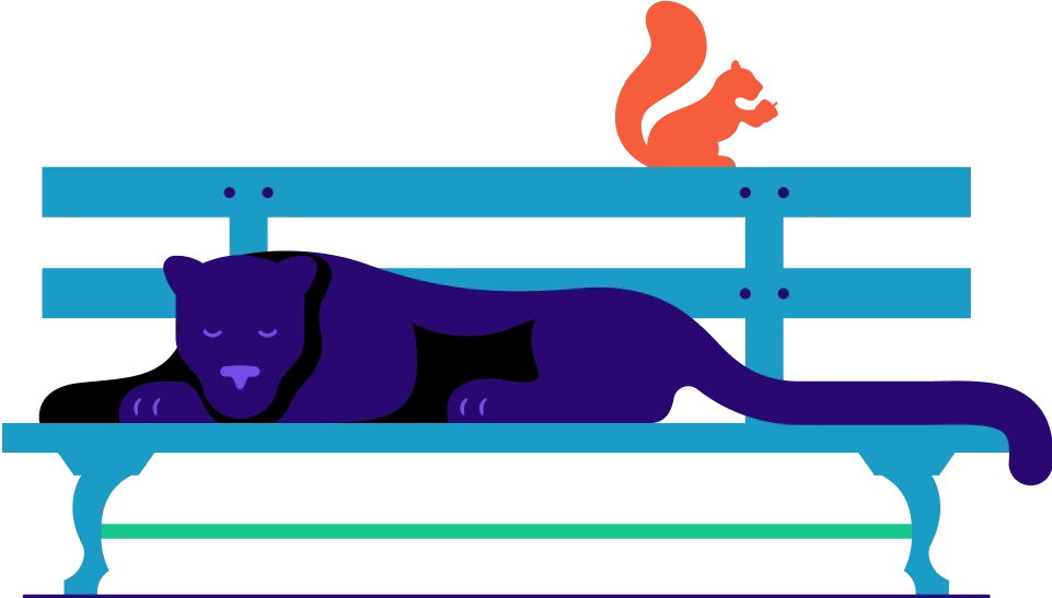 Panther on bench
